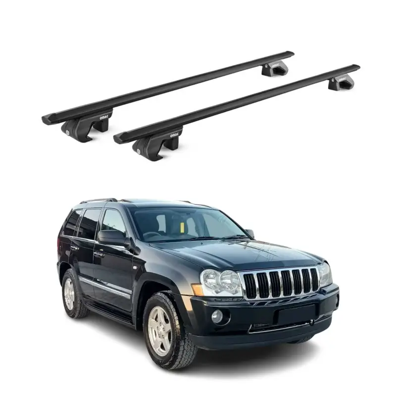 Dachträger Grundtäger für Jeep Grand Cherokee WK 2005-2010 90kg Alu Schwarz ABE Geprüft