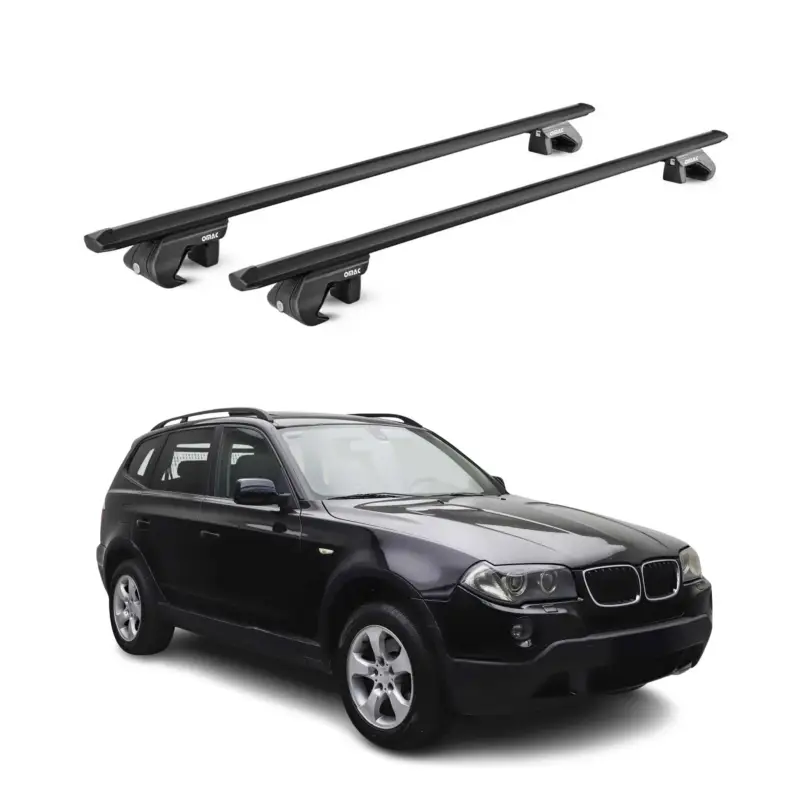 Ausverkauf Dachträger Grundtäger für BMW X3 E83 2004-2010 5 tür 90kg Alu Schwarz 2 tlg ABE