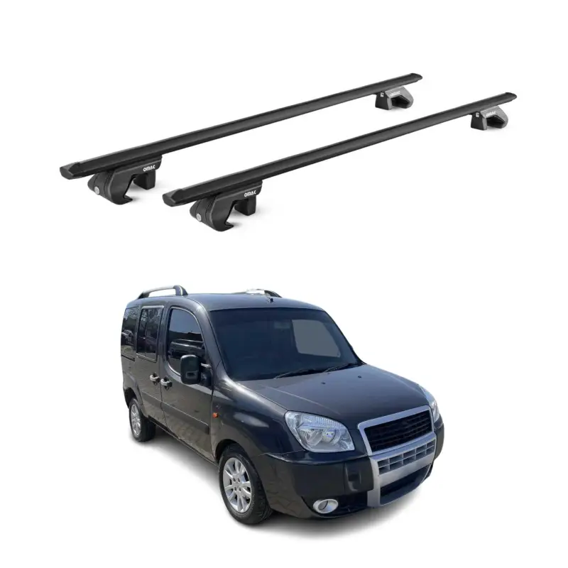 Dachträger für Fiat Doblo Malibu / Doblo II 2000-2022 5 tür 90kg Alu ABE Schwarz Wochenendangebot