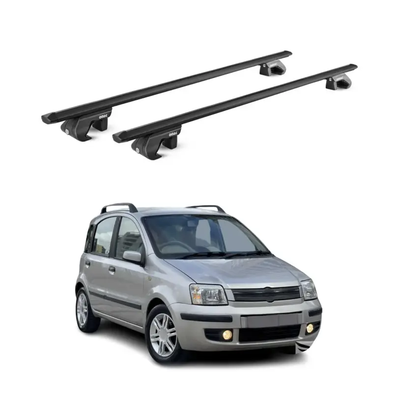 Dachträger Grundtäger für Fiat Panda II 2003-2012 5 tür 90kg Alu Schwarz 2x ABE Must-Have