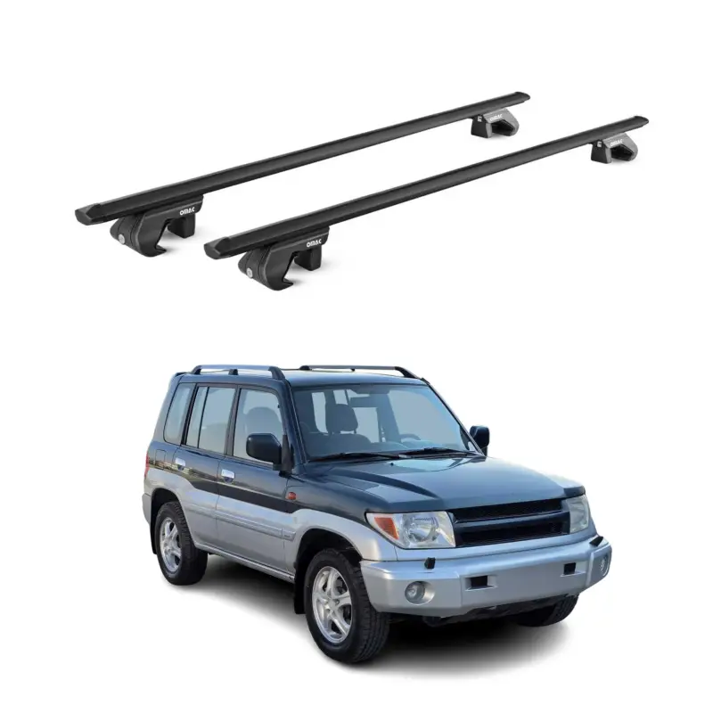 Sichere Zahlung Dachträger für Mitsubishi Pajero V60 1999-2006 5 tür 90kg Alu Schwarz 2x ABE