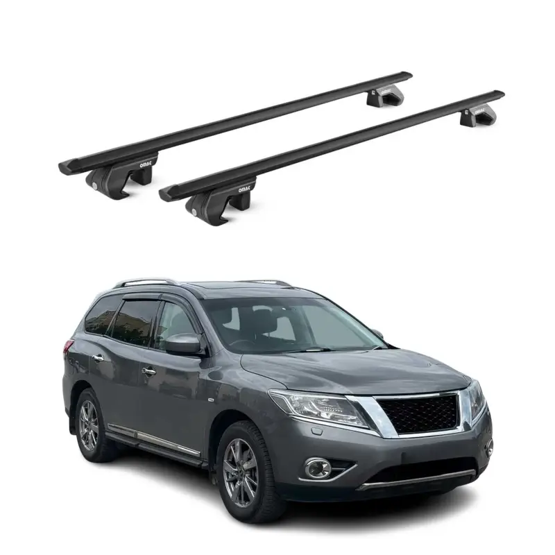 Begrenztes Angebot Dachträger für Nissan Patfhinder R52 2013-2020 5 tür 90kg Alu Schwarz 2x ABE