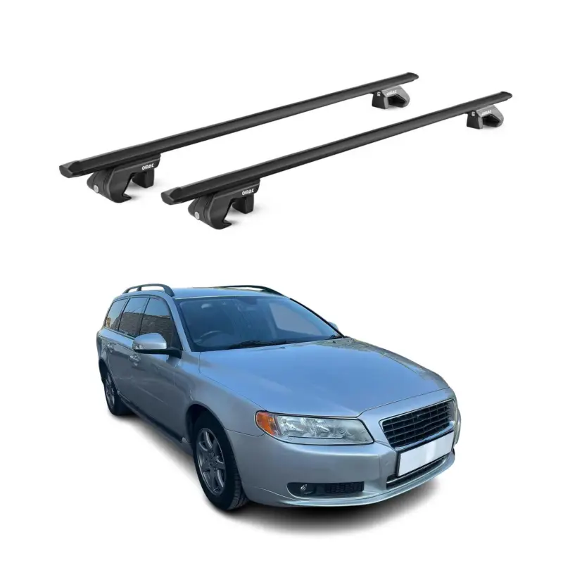 Dachträger Grundtäger für Volvo V70 2007-2016 5 tür 90kg Alu Schwarz 2 tlg ABE Top-Preis