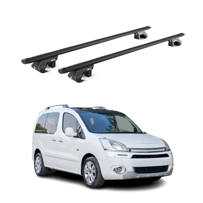 Dachträger Grundtäger für Citroen Berlingo 2008-2018 90kg Alu Schwarz 2 tlg ABE Rabatt