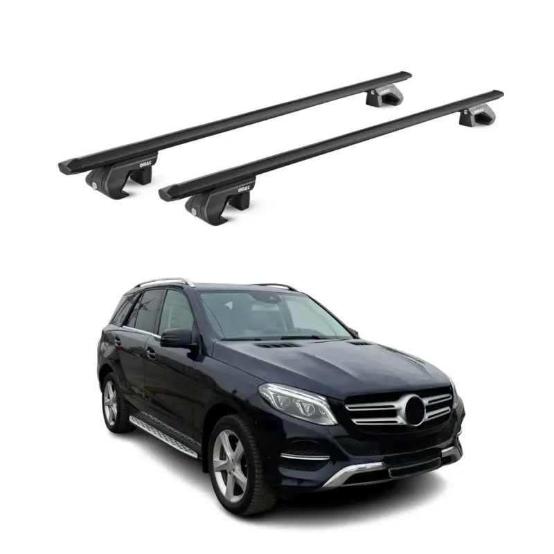 Dachträger Grundtäger für Mercedes GLE W166 2015-2019 90kg Alu Schwarz 2 tlg ABE Bestpreis