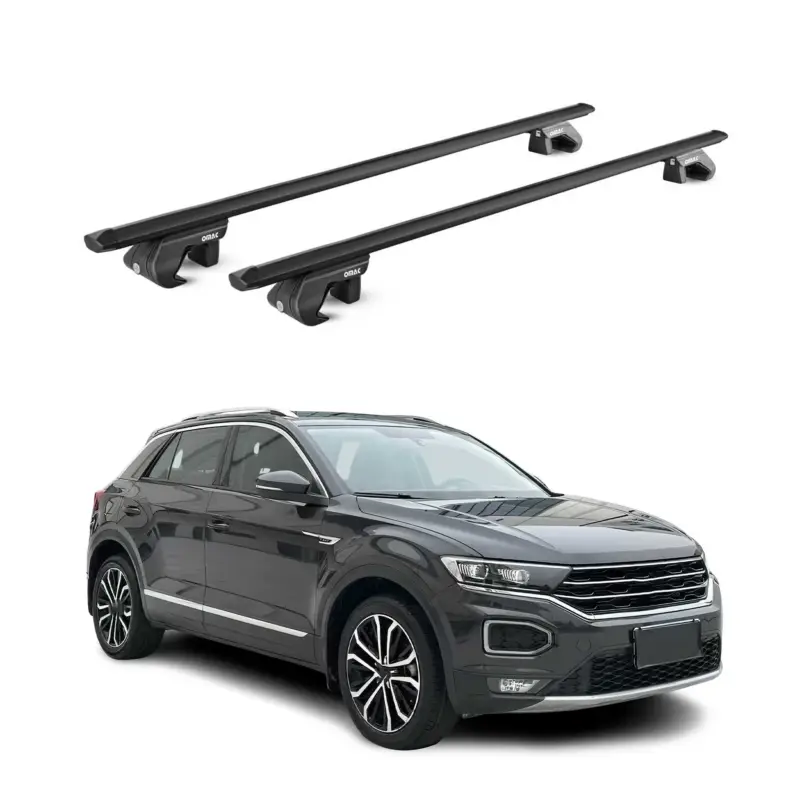 Direktkauf Dachträger Grundtäger für VW T-Roc 2017-2025 90kg Aluminium Schwarz 2 tlg ABE