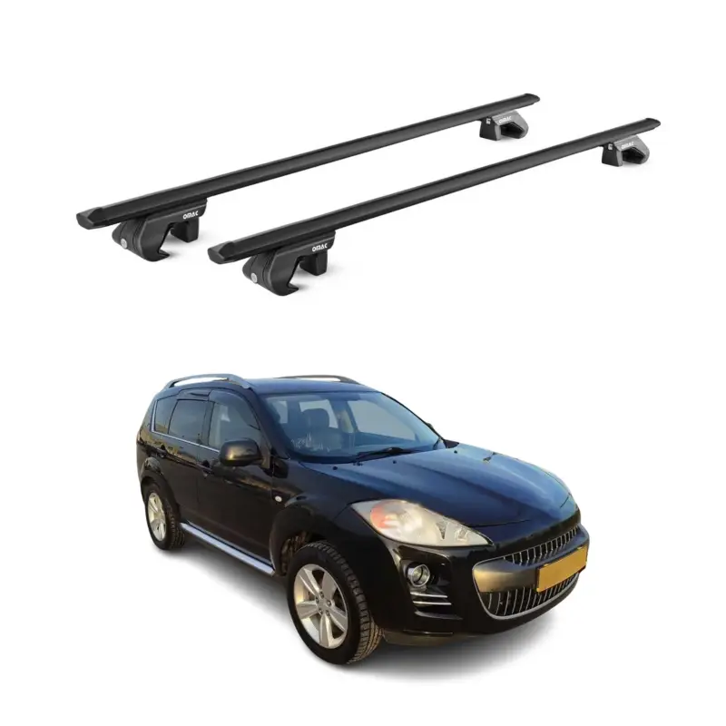 Sonderaktion Dachträger Grundtäger für Peugeot 4007 2007-2012 5 tür 90kg Alu Schwarz 2x ABE