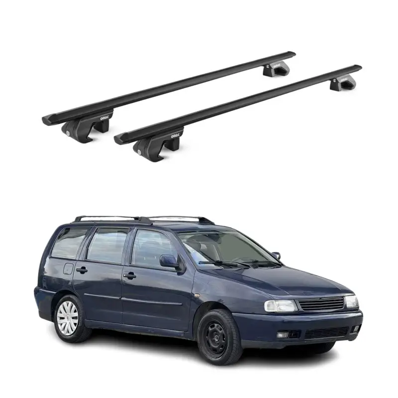 Neu Im Sortiment Dachträger für VW Polo mk3 Kombi 6N 1997-2001 5 tür 90kg Alu Schwarz 2x ABE
