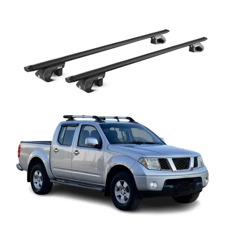 Finale Aktion Dachträger Grundtäger für Nissan Navara D40 2004-2015 4 tür 90kg Alu Schwarz ABE