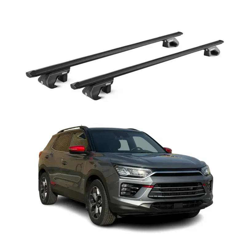 Nur Heute Dachträger Grundtäger für Ssangyong Korando 2019-2026 5 tür 90kg Alu Schwarz ABE