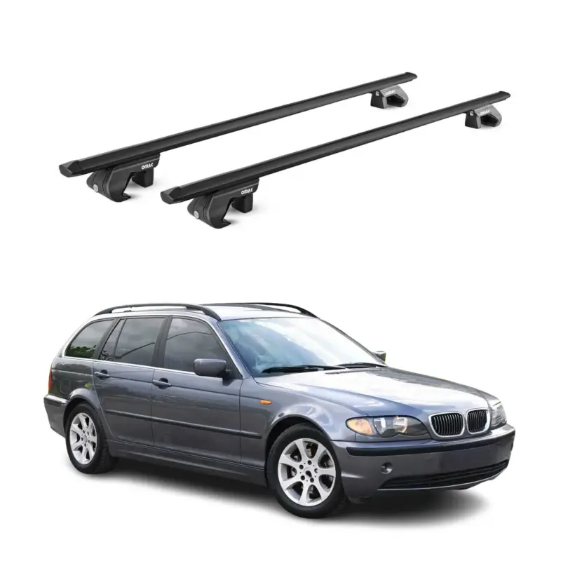 Dachträger für BMW 3er Touring E46 1999-2005 5 tür 90kg Alu Schwarz 2x ABE Preis Gesenkt