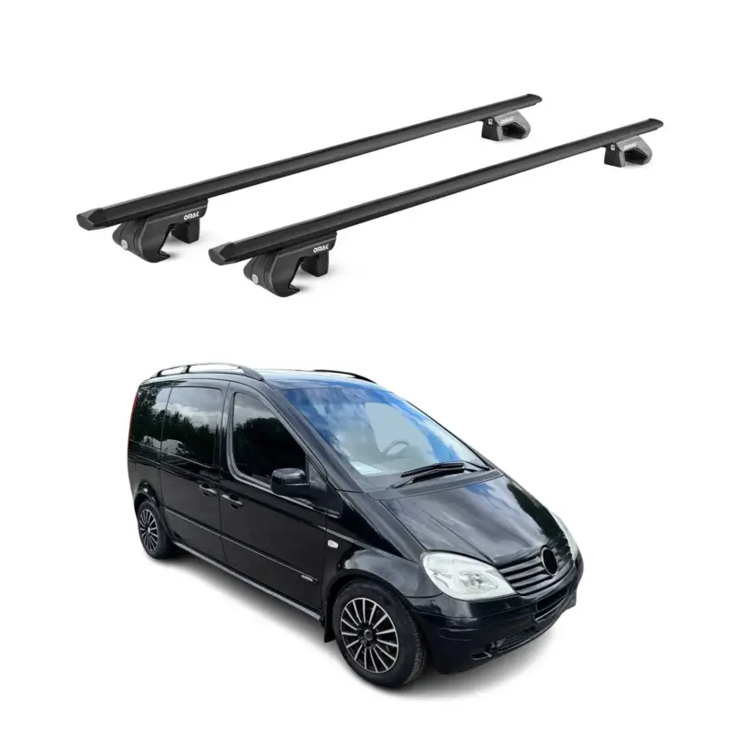 Letzte Chance Dachträger für Mercedes Vaneo W414 2002-2005 5 tür 90kg Alu Schwarz 2x ABE