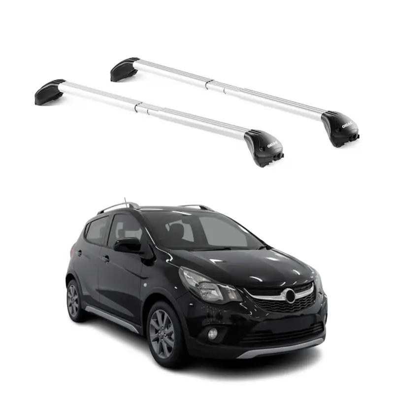 Letzte Chance Dachträger Grundtäger für Opel Karl Rocks 2016-2019 5 tür 100kg Alu Grau 2x ABE