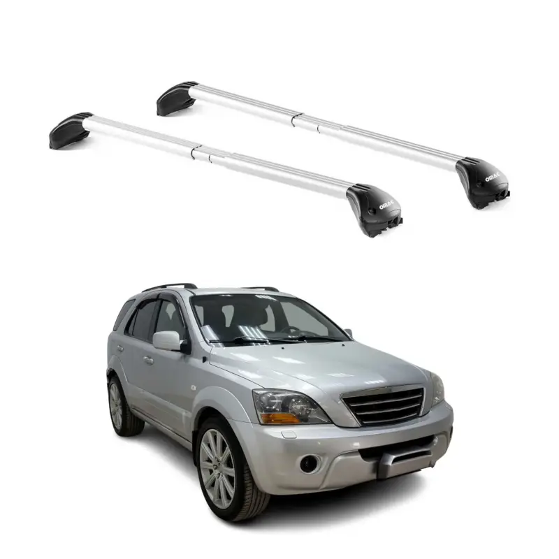 Ausverkauf Dachträger Grundtäger für Kia Sorento 2002-2009 100kg Aluminium Silber 2 tlg ABE