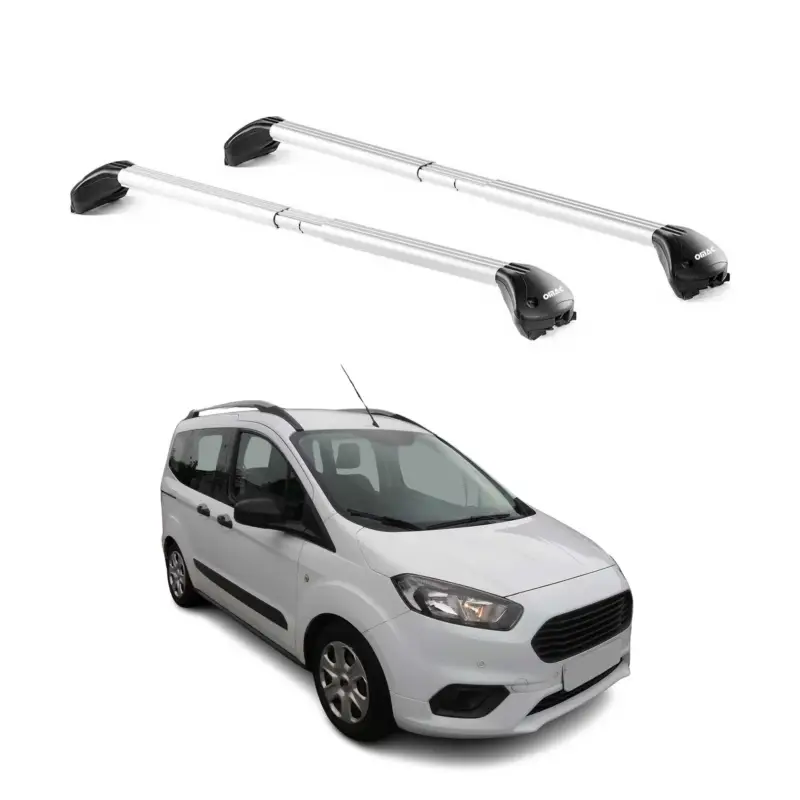 Meistverkauft Dachträger für Ford Courier Tourneo 2013-2023 3-5 tür 100kg Alu Silber 2x ABE
