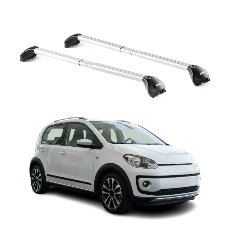 Expressversand Dachträger Grundtäger für VW Cross Up! 2012-2019 5tür 100kg Alu Silber 2 tlg ABE