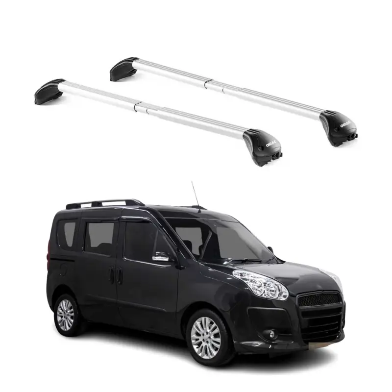 Sichere Zahlung Dachträger Grundtäger für Fiat Doblo 2010-2022 100kg Aluminium Silber 2 tlg ABE