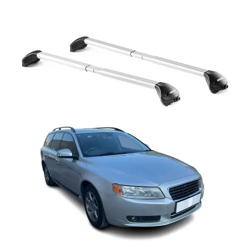Schnäppchen Dachträger Grundtäger für Volvo V70 2007-2016 5 tür 100kg Alu Silber 2 tlg ABE