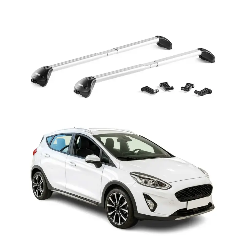 Dachträger Grundtäger für Ford Fiesta VII Active 2018-2023 100kg Alu Grau 2x ABE Expressversand