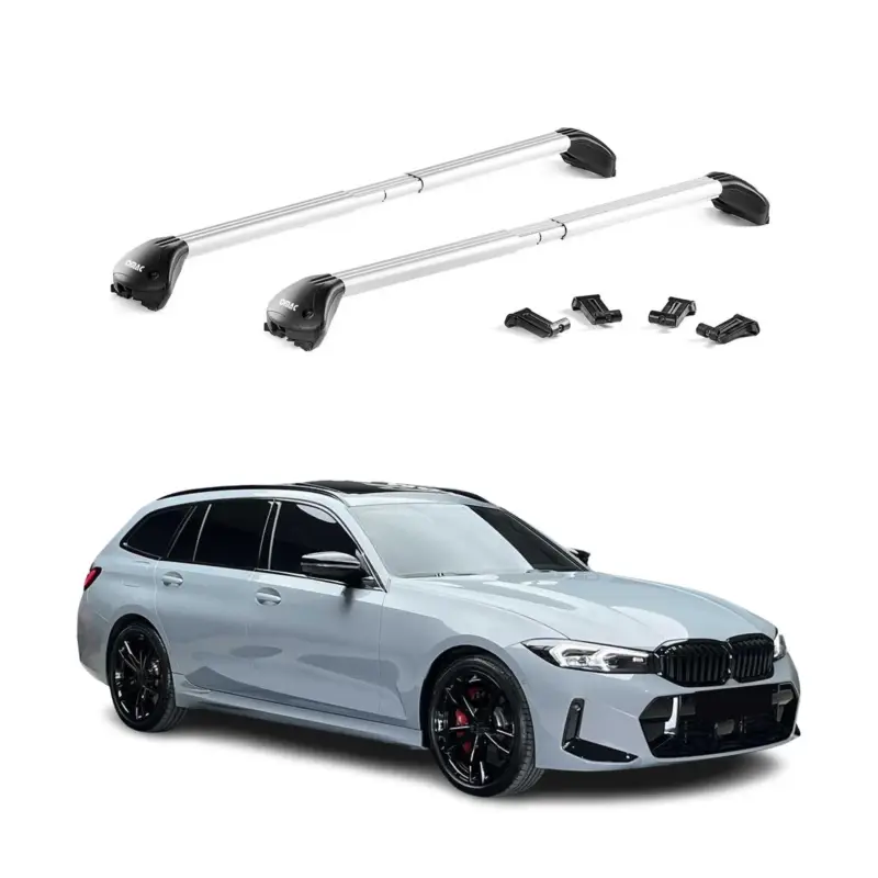 Dachträger Grundtäger für BMW 3er Touring F31 G21 2012-2026 100kg Silber Alu ABE Nur Für Kurze Zeit