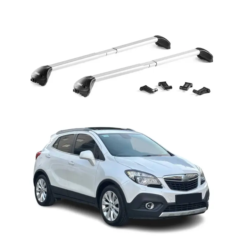Dachträger Grundtäger für Opel Mokka \\ Mokka X 2012-2019 100kg Grau Alu 2x ABE Aktuell