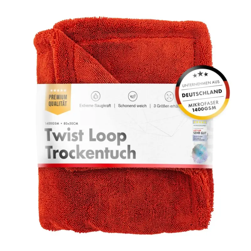 chemicalworkz Shark Twisted Loop Towel 1400GSM Rot Trockentuch 80x50cm Mega-Angebot