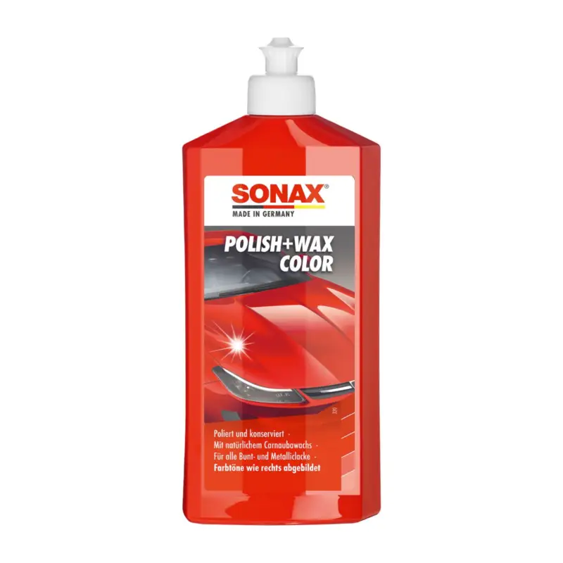 Solange Der Vorrat Reicht SONAX Polish+Wax Color Farbpolitur 500ml rot