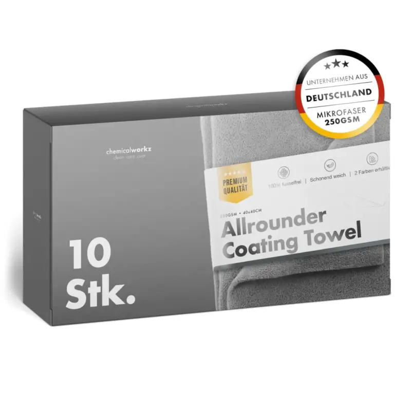 chemicalworkz Allrounder Coating Towel 250GSM Grau Versiegelungstuch 40×40cm 10Stk. Online Kaufen