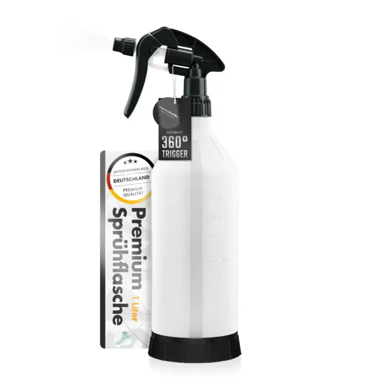 chemicalworkz Sprühflasche Schwarz mit 360° Canyon Trigger 1L Zertifiziert