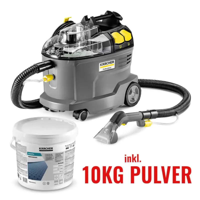 Geprüft Kärcher Puzzi 8/1 Waschsauger inkl. RM 760 Carpet Pro iCapsol Textilreiniger Pulver 10Kg