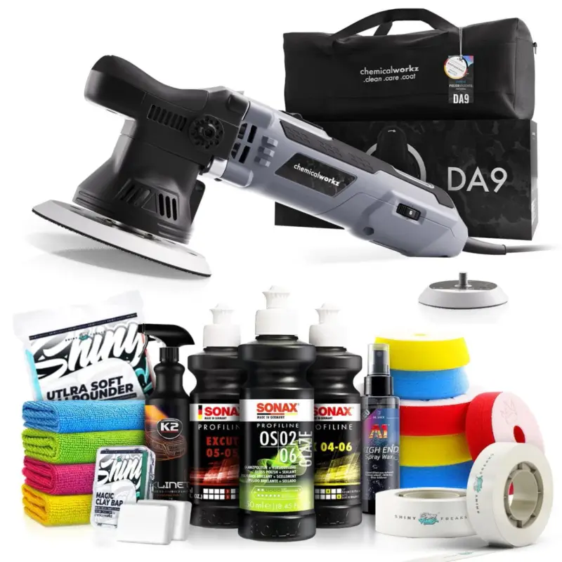 Zertifiziert chemicalworkz DA9 Poliermaschinen Set mit Sonax Polituren ALL INCLUSIVE