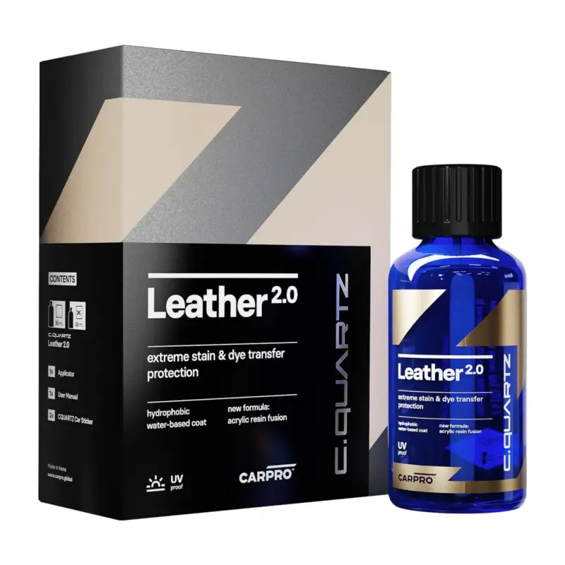 CarPro CQUARTZ Leather 2.0 Lederversiegelung Kit 30ml Neu