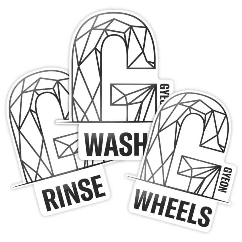 Jetzt Bestellen GYEON Motiv-Aufkleberset Rinse Wash Wheels, schwarz/transparent, 22×18,2cm