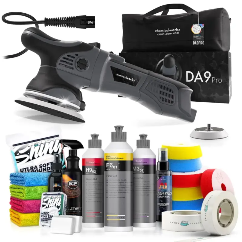Letzte Chance chemicalworkz DA9 Pro Poliermaschinen Set mit Koch Chemie Polituren ALL INCLUSIVE