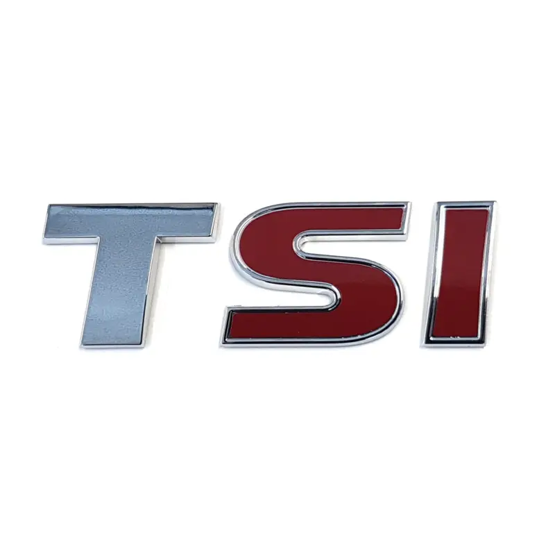 Billig Original VW Schriftzug TSI (rotes SI) Emblem Logo Aufkleber chrom glänzend