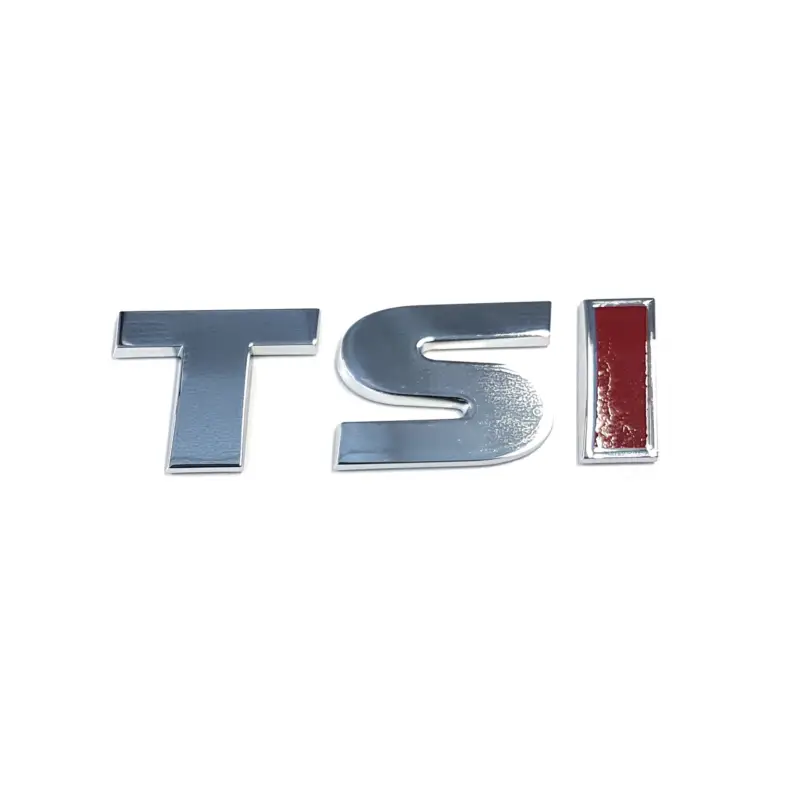 Super-Preis Original VW Schriftzug TSI (rotes I) Emblem Logo Aufkleber chrom glänzend