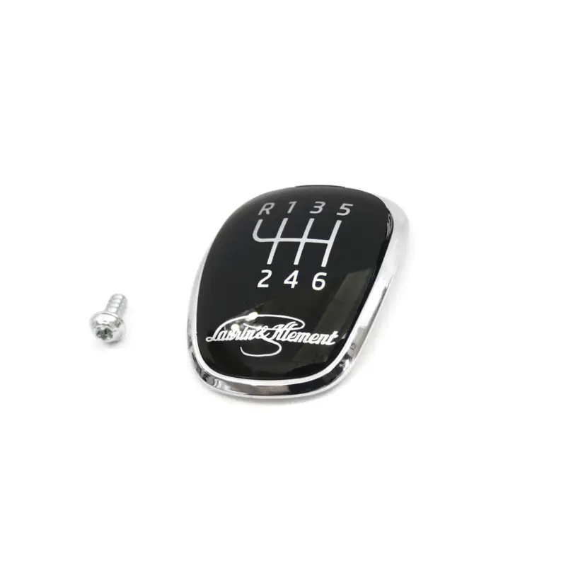 Sonderaktion Original Skoda L&K Plakette Schaltknauf 6-Gang Schaltgetriebe Blende Clip chrom schwarz