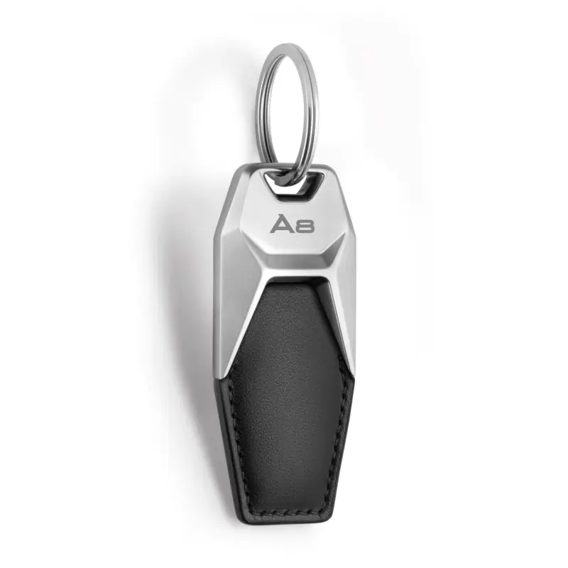 Original Audi A8 Schlüsselanhänger Metall Leder Anhänger Keyring Gravur 3181900608 Neuheit
