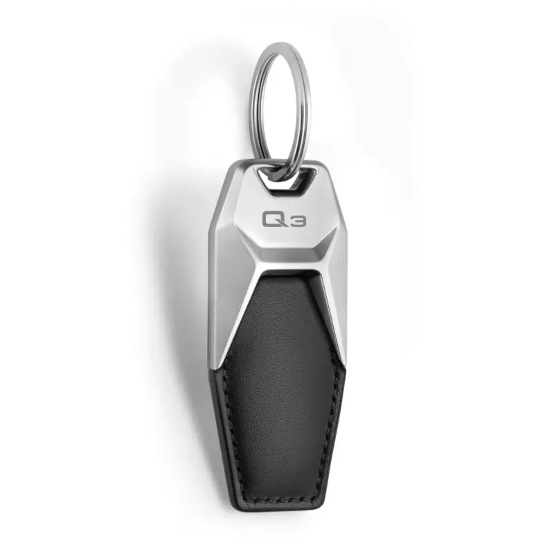Original Audi Q3 Schlüsselanhänger Metall Leder Anhänger Keyring Gravur 3181900613 Preis Gesenkt