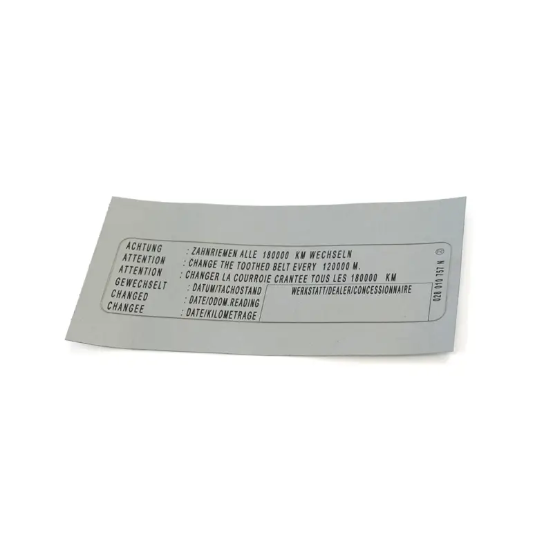 Geprüft Original VW Audi Seat Skoda Zahnriemenschild 180.000 km Kennschild