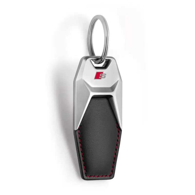 Neu Original Audi Schlüsselanhänger S-Line Metall Leder Anhänger Keyring 3181900700