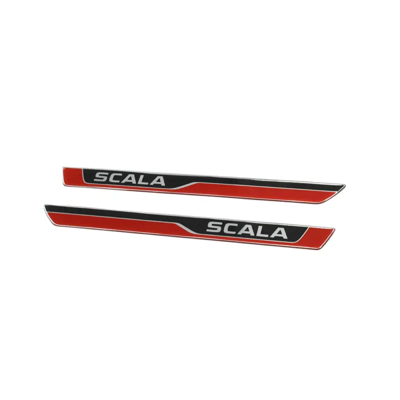 Billig Original Skoda Scala 3D Einstiegsleisten Set vorn Türschweller Dekor Leisten rot