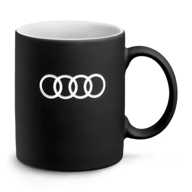 Neue Kollektion Original Audi Sport Tasse Ringe Emblem Porzellantasse Logo schwarz 3291900500
