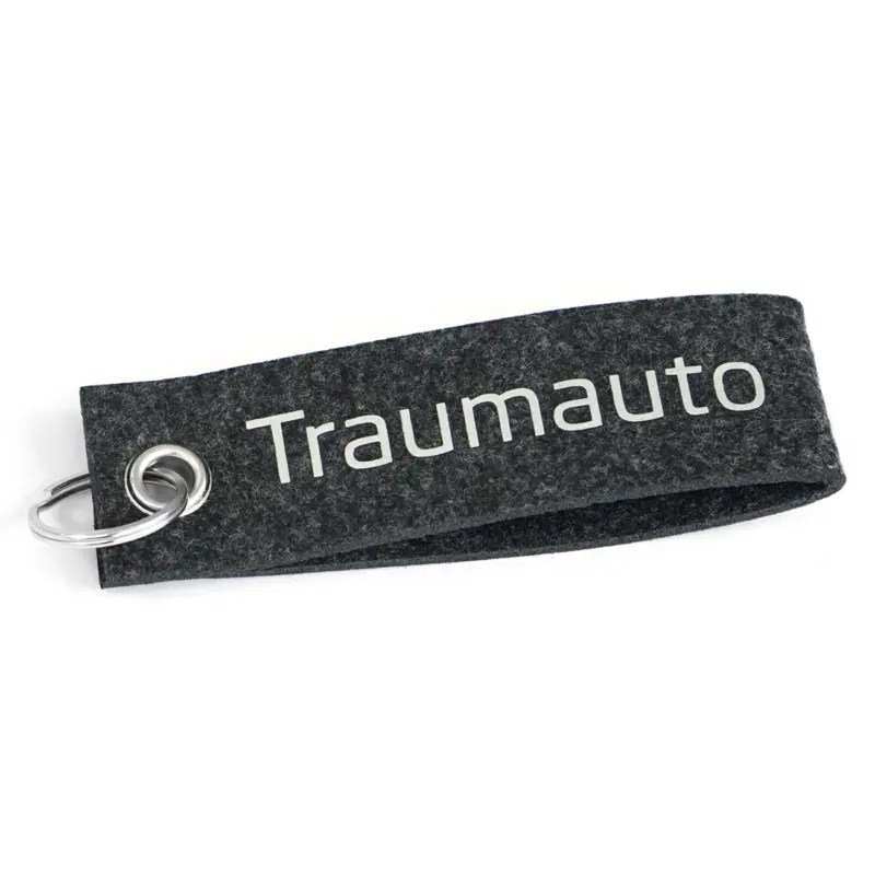 Original Skoda Filz Schlüsselanhänger Traumauto Anthrazit Anhänger Keyring Must-Have