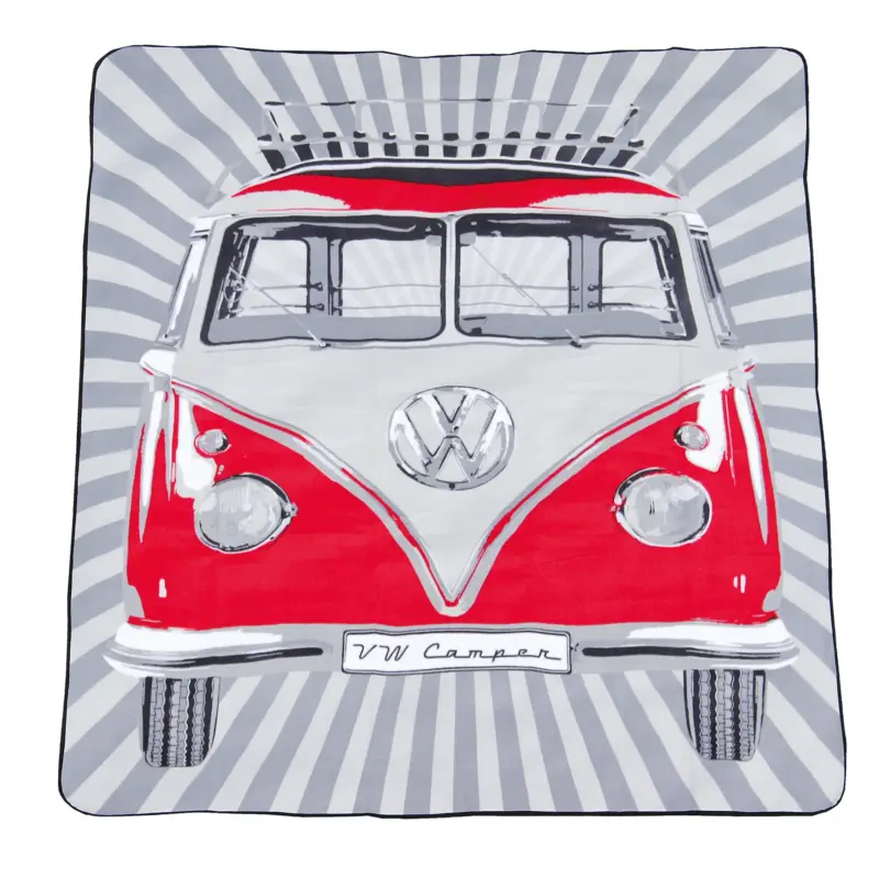 VW T1 Bus Picknickdecke 150x200cm Kuscheldecke Decke Bulli rot BUPB01 Bestpreis