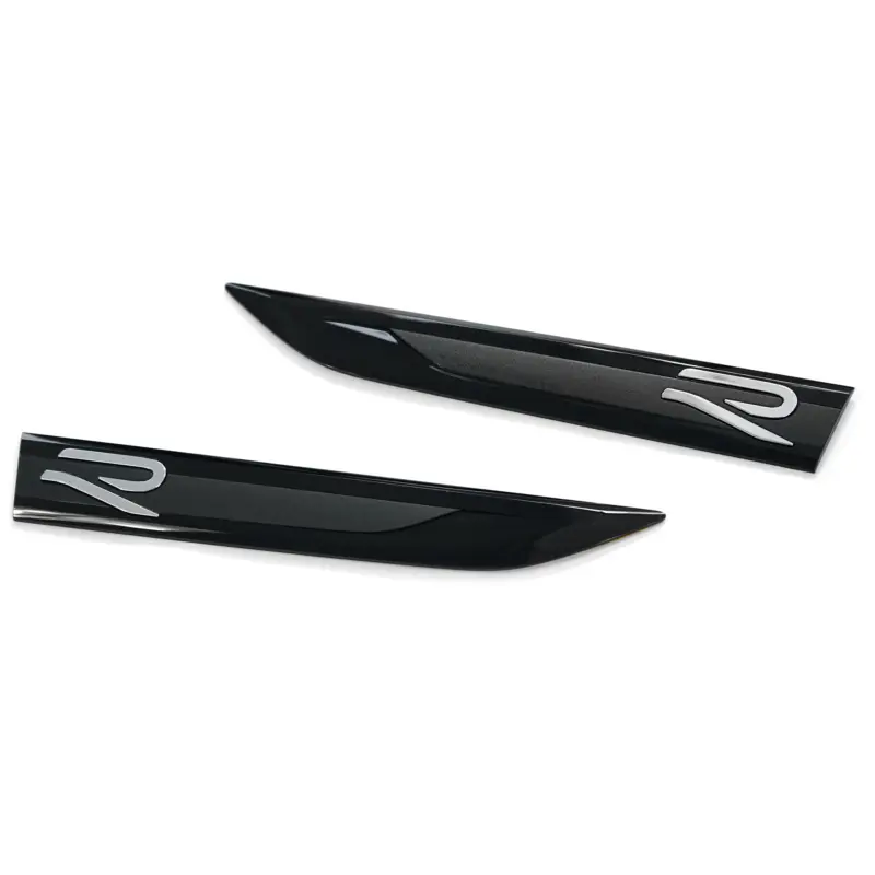 Echt Original VW Golf 8 (5H) R-Modell Plaketten Kotflügel seitlich Emblem Logo schwarz chrom
