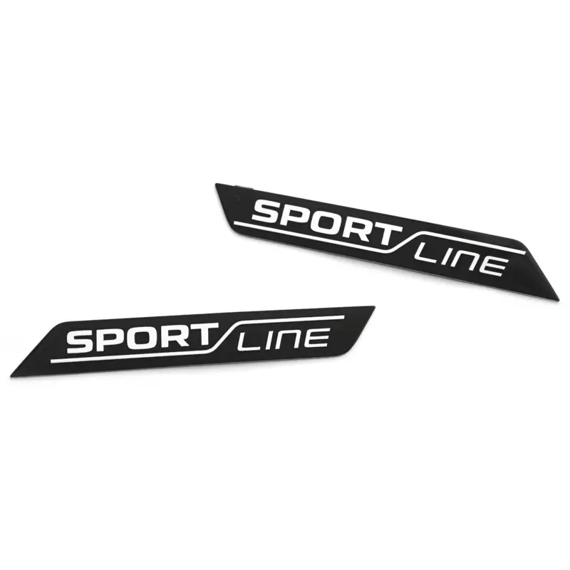 Neue Kollektion Original Skoda Enyaq Sportline Plakette Kotflügel Dekorfolie Schriftzug Sport Logo schwarz/chrom