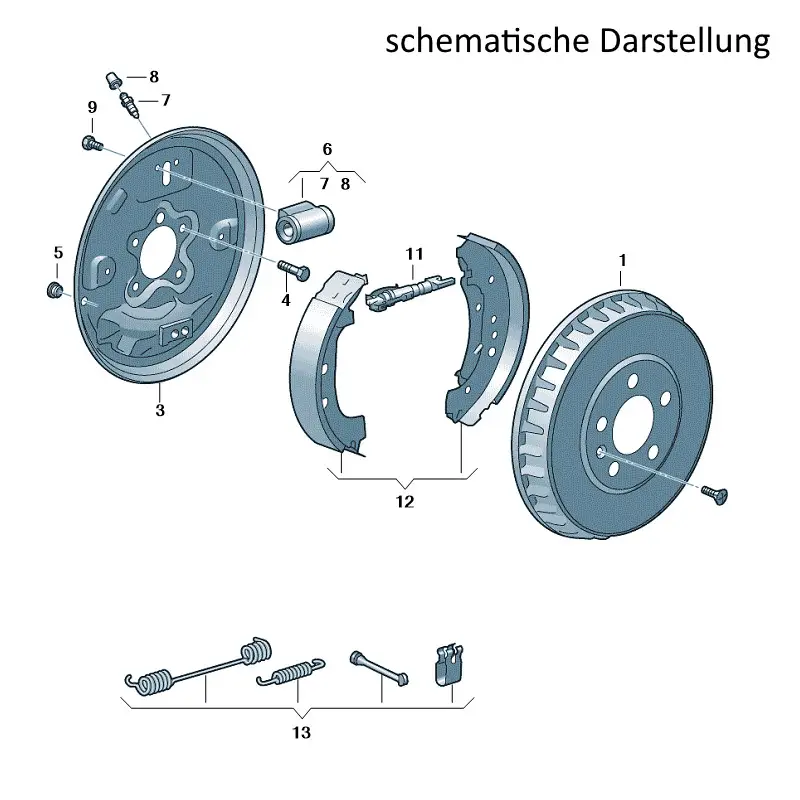 Mega-Angebot Original VW Trommelbremse 1KG Hinterachse