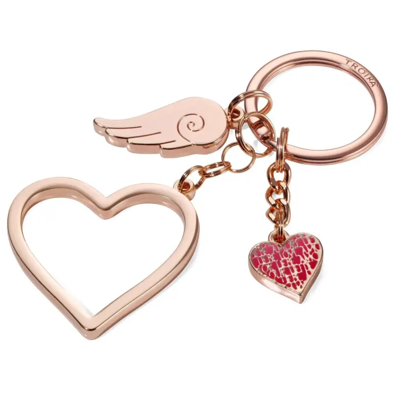 Schlüsselanhänger LOVE IS IN THE AIR Herz Flügel Roségold Anhänger KR17-01/RG Neuheit