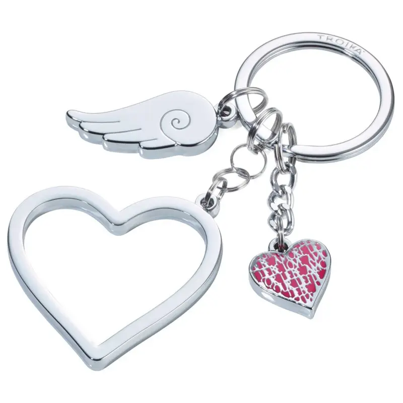 Schlüsselanhänger LOVE IS IN THE AIR Herz Flügel silber Anhänger KR17-01 Sonderangebot